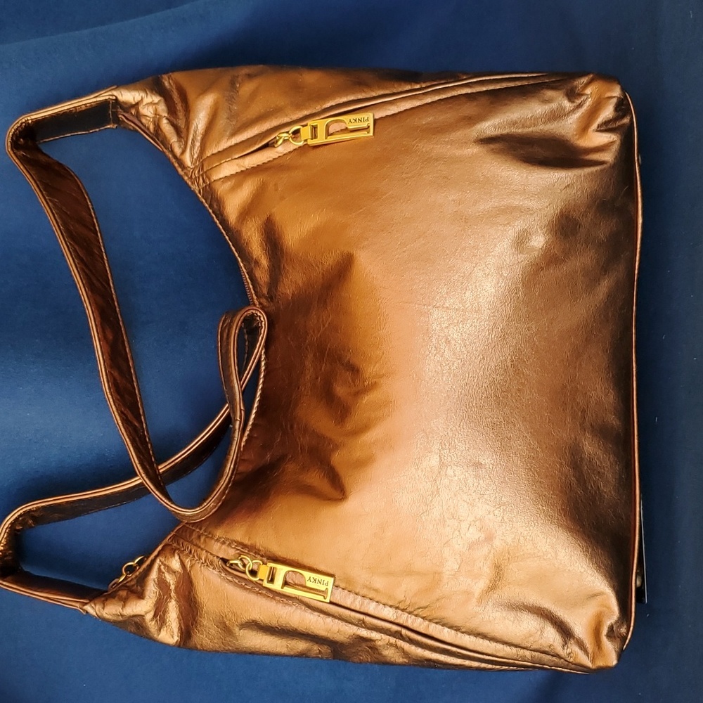 Pinky bag bags by pinky bronze genuine leather